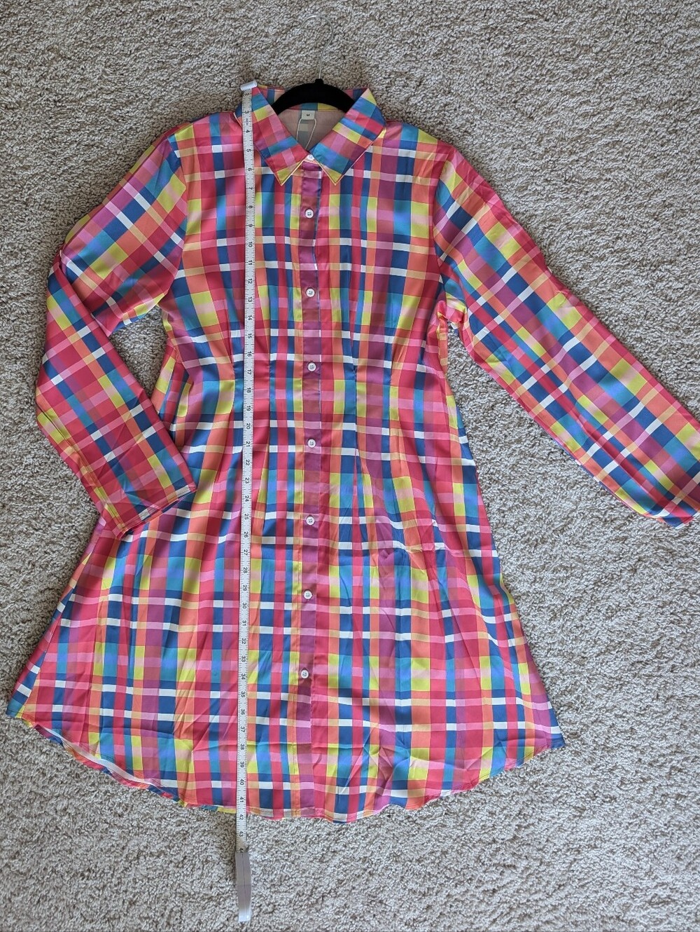 NWT Made With Love Vibrant Plaid Shirt Dress - Size M - Picture 4 of 11